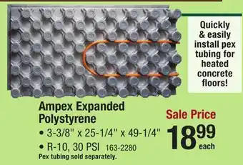 Menards R10 (30 PSI) AMPEX Radiant Heat Insulation Board 3.375 x 25.25 x 49.25 offer