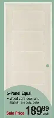 Menards Mastercraft 30W x 80H Primed 5-Panel Equal Prehung Interior Door - Right Inswing offer