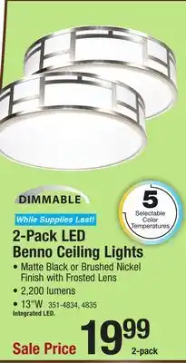 Menards GT-Lite Benno Matte Black LED Flush Mount Ceiling Light - 2 Pack offer