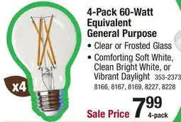 Menards 4-Pack 60-Watt Equivalent General Purpose offer