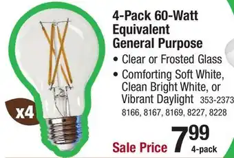 Menards 4-Pack 60-Watt Equivalent General Purpose offer