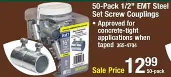 Menards Sigma ProConnex 1/2 EMT Steel Set Screw Coupling Contractor Pack - 50 Pack offer