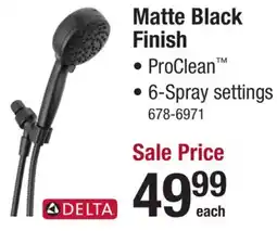 Menards Delta ProClean 6-Setting Matte Black Handshower With Cleaning Spray offer