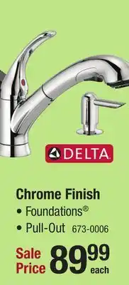 Menards Delta Foundations One-Handle Pull-Out Chrome Kitchen Faucet offer