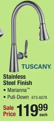 Menards Tuscany Marianna One-Handle Pull-Down Stainless Kitchen Faucet offer