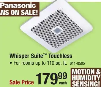 Menards Panasonic Whisper Suite Touchless 110 CFM Ceiling Exhaust Bath Fan offer