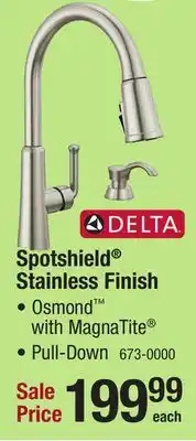 Menards Delta Osmond One-Handle Pull-Down Spotshield Stainless Kitchen Faucet offer