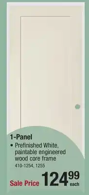 Menards Mastercraft 30W x 80H Primed 1-Panel Prehung Interior Door - Right Inswing offer