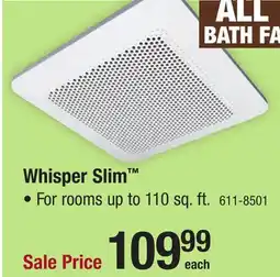 Menards Panasonic Whisper Slim 100 CFM Ceiling Exhaust Bath Fan offer