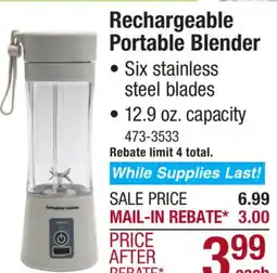 Menards Complete Cuisine Portable Blender offer