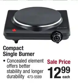 Menards Continental Single Burner offer