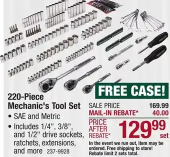 Menards Masterforce Control Drive SAE/Metric Mechanic's Tool Set - 220 Piece offer