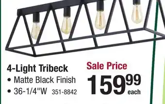 Menards Patriot Lighting Tribeck Matte Black 4-Light Island Light offer