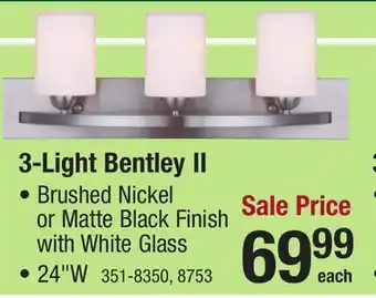 Menards Patriot Lighting Bentley II Brushed Nickel 3-Light Vanity Light offer