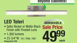 Menards Patriot Lighting Teleri Satin Nickel LED Vanity Light offer