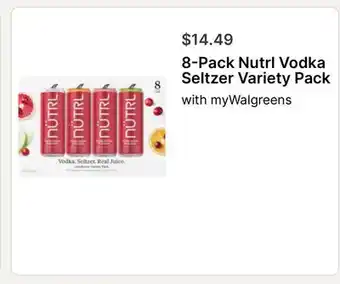 Walgreens 8-Pack Nutrl Vodka Seltzer Variety Pack offer