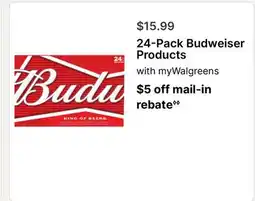 Walgreens 24-Pack Budweiser Products offer