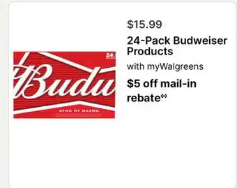 Walgreens 24-Pack Budweiser Products offer