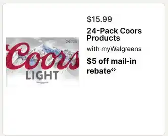 Walgreens 24-Pack Coors Products offer