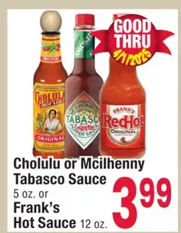 Jewel-Osco Cholulu or Mcilhenny Tabasco Sauce 5 oz. or Frank's Hot Sauce 12 oz offer