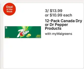 Walgreens 12-Pack Canada Dry or Dr Pepper Products offer