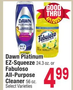 Jewel-Osco Dawn Platinum EZ-Squeeze 24.3 oz. or Fabuloso All-Purpose Cleaner 56 oz offer