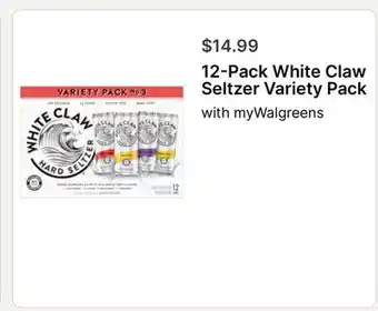 Walgreens 12-Pack White Claw Seltzer Variety Pack offer