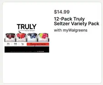 Walgreens 12-Pack Truly Seltzer Variety Pack offer