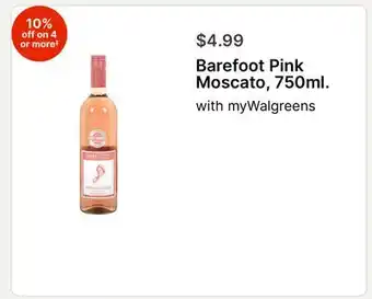 Walgreens Barefoot Pink Moscato, 750ml offer