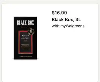 Walgreens Black Box, 3L offer