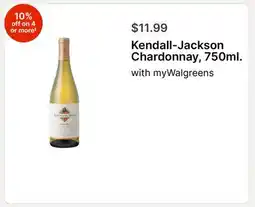 Walgreens Kendall-Jackson Chardonnay, 750ml offer