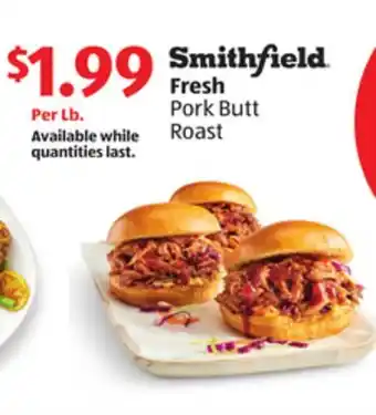 Aldi Smithfield Fresh Pork Butt Roast offer