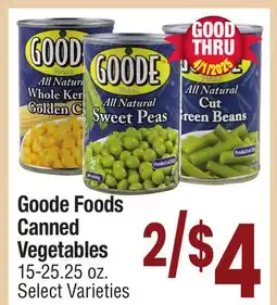 Jewel-Osco Goode Foods Canned Vegetables offer