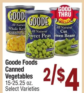 Jewel-Osco Goode Foods Canned Vegetables offer