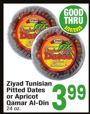 Jewel-Osco Ziyad Tunisian Pitted Dates or Apricot Qamar Al-Din offer