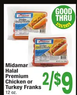 Jewel-Osco Midamar Halal Premium Chicken or Turkey Franks offer