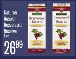 Jewel-Osco Nature's Answer Resveratrol Reserve offer