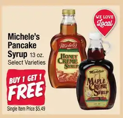 Jewel-Osco Michele's Pancake Syrup offer