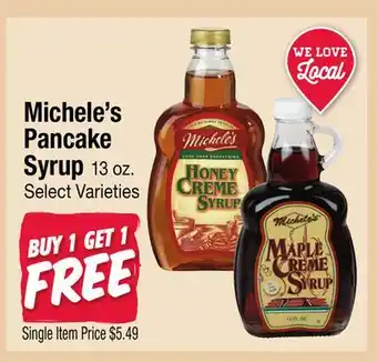 Jewel-Osco Michele's Pancake Syrup offer