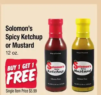 Jewel-Osco Solomon's Spicy Ketchup or Mustard offer