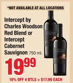 Jewel-Osco Intercept by Charles Woodson Red Blend or Intercept Cabernet Sauvignon offer