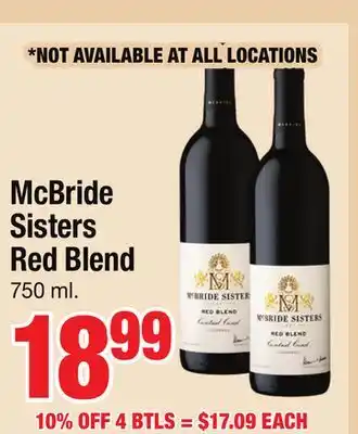 Jewel-Osco McBride Sisters Red Blend offer