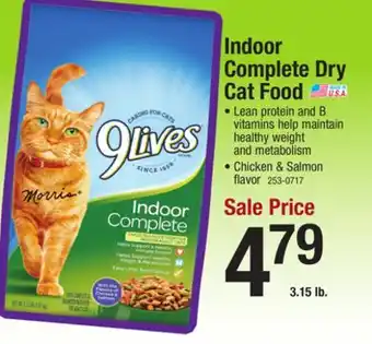 Menards 9Lives Indoor Complete Cat Food - 3.15 lbs offer