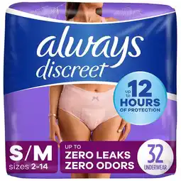 Walgreens Adult Incontinence Underwear for Women and Postpartum Underwear S/ M offer