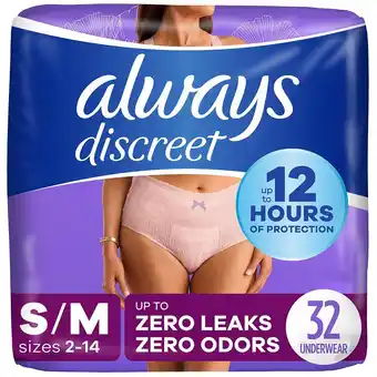 Walgreens Adult Incontinence Underwear for Women and Postpartum Underwear S/ M offer