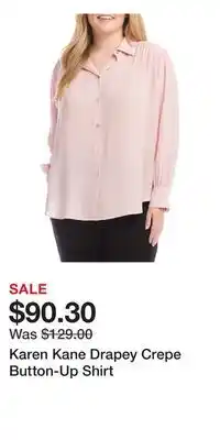 Nordstrom Karen Kane Drapey Crepe Button-Up Shirt offer