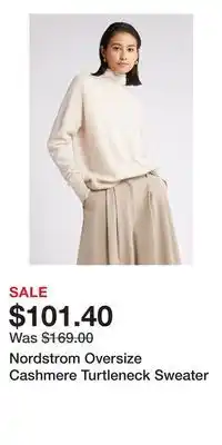 Nordstrom Nordstrom Oversize Cashmere Turtleneck Sweater offer