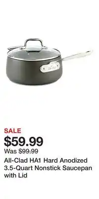 Nordstrom All-Clad HA1 Hard Anodized 3.5-Quart Nonstick Saucepan with Lid offer