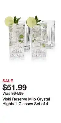 Nordstrom Viski Reserve Milo Crystal Highball Glasses Set of 4 offer