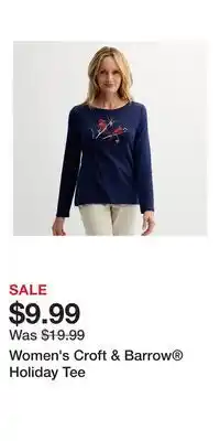 Kohl's Women's Croft & Barrow Holiday Tee offer